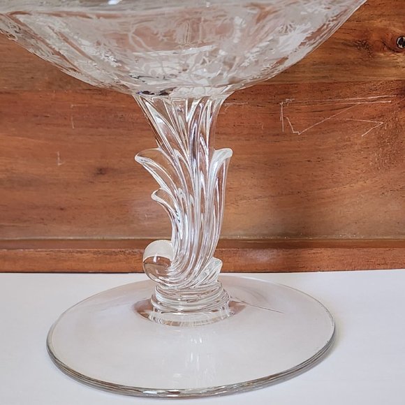 Fostoria Baroque Shirley Compote Pedestal Cheese Plate Stand Depression Glass - Picture 4 of 13